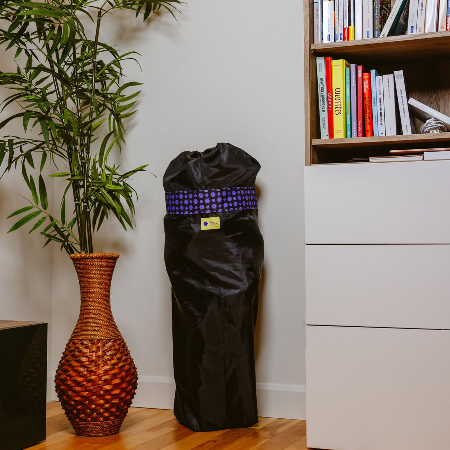 The Foldable Gaming Chair when it is in its bag and stored. 